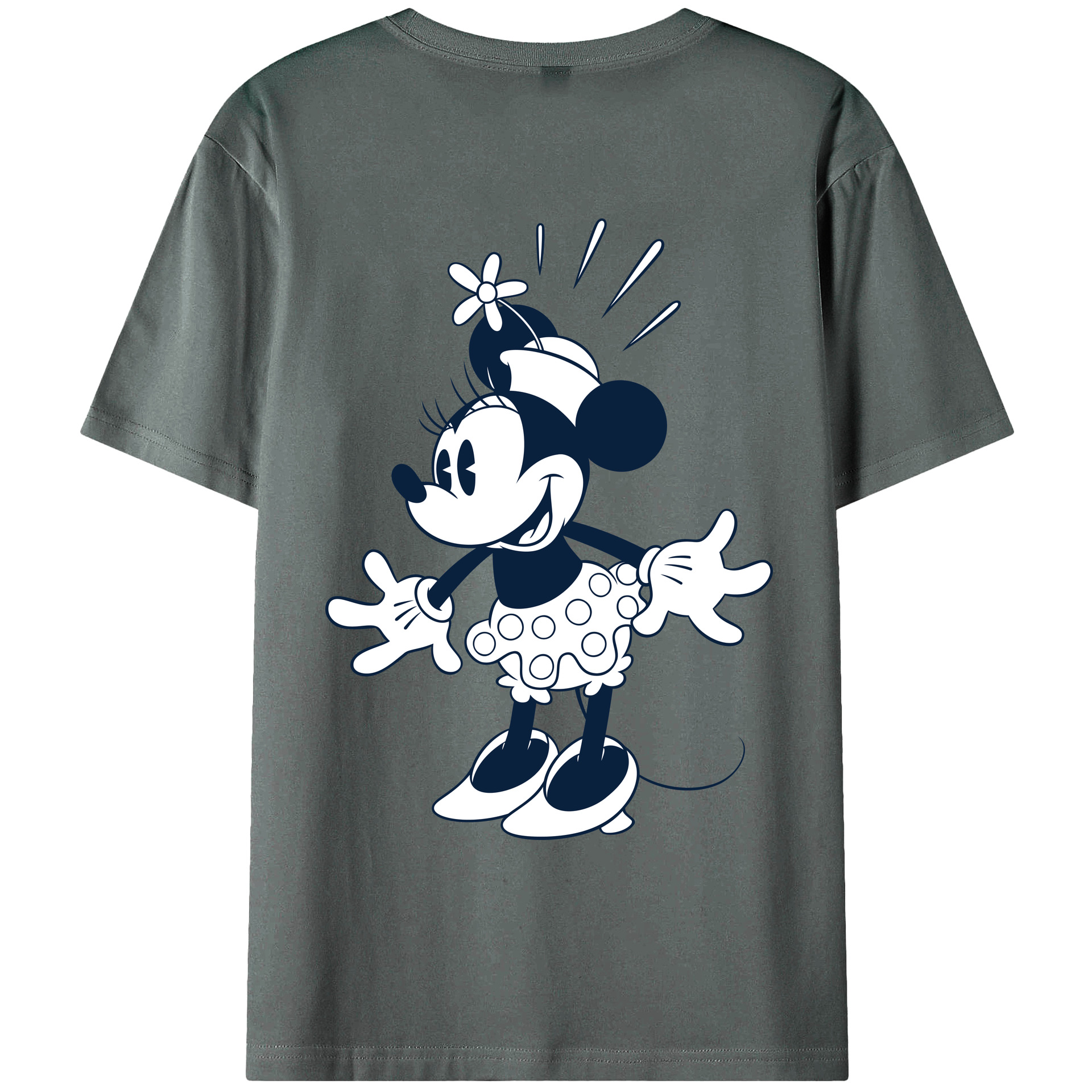 ミッキーマウス Mickey Mouse 綿100％ メンズ半袖Tシャツ（バックプリント） 通気性